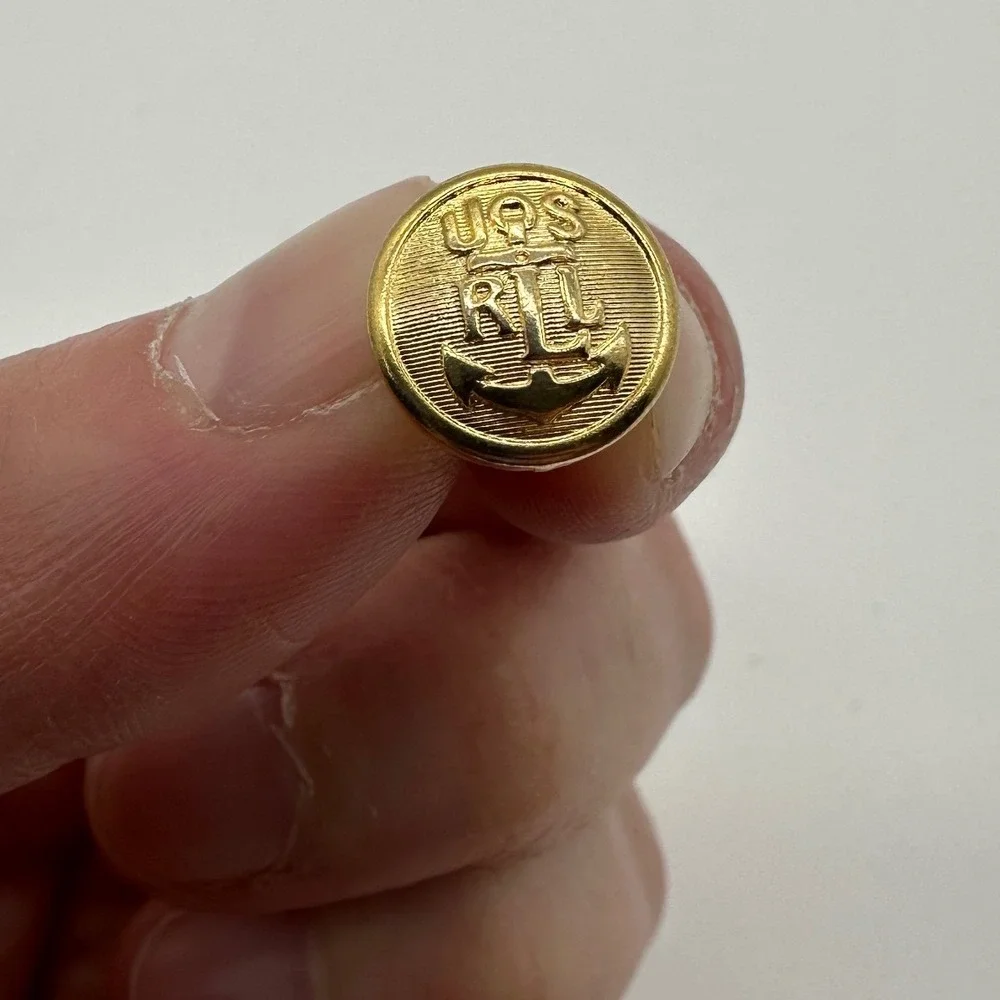 Ralph Lauren Gold Anchor RL Logo Blazer Replacement Shank Buttons Set of 5 0.75